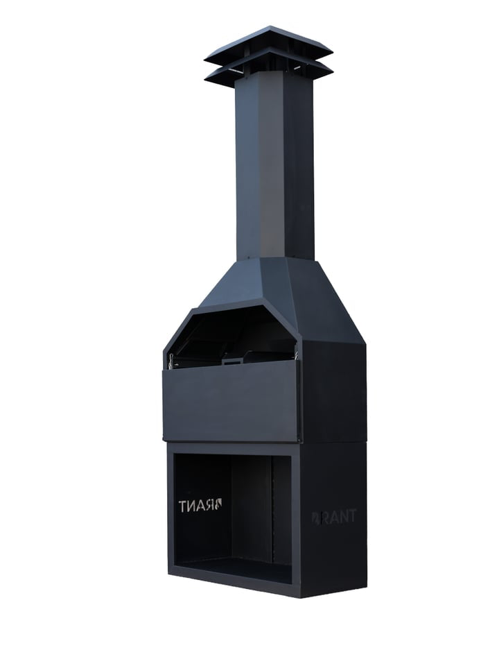 Vrijstaande Braai BBQ 120 cm – Inclusief Onderstel en Schoorsteen | Brant