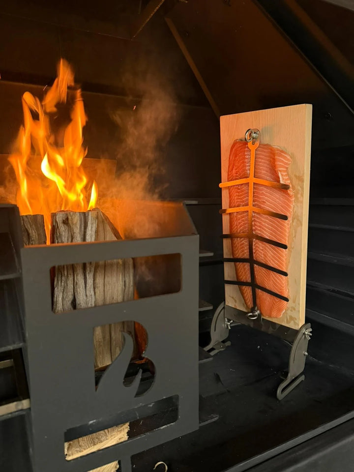Rookplank Berkenhout | Verstelbaar RVS Frame voor Braai, Kamado & OFYR